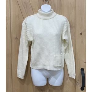 White Chunky Knit Sweater Women's M Pullover